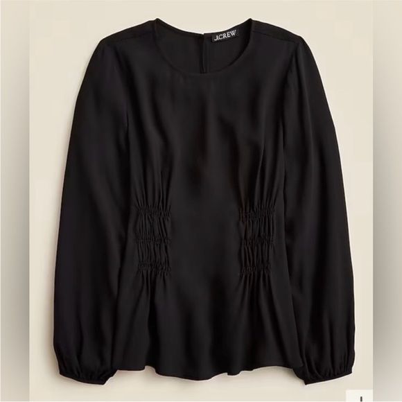 J. Crew Tops - NEW BLACK SHIRRED WAIST JCREW BLOUSE